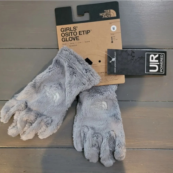 The North Face Kids Grey Girl's Osito fleece Etip Glove sz Medium - Picture 8 of 12